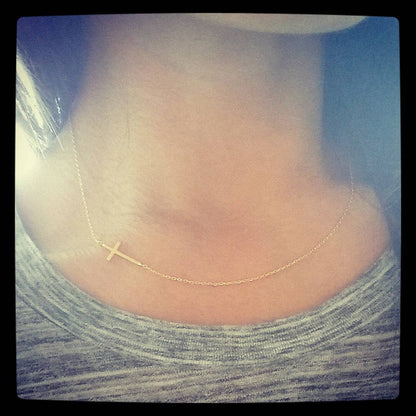 Sideways Cross Necklace