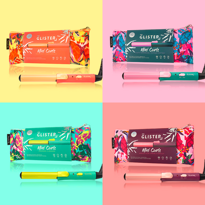 Glister Mini Curls Travel Clip Hair Curler + Designer Pouch