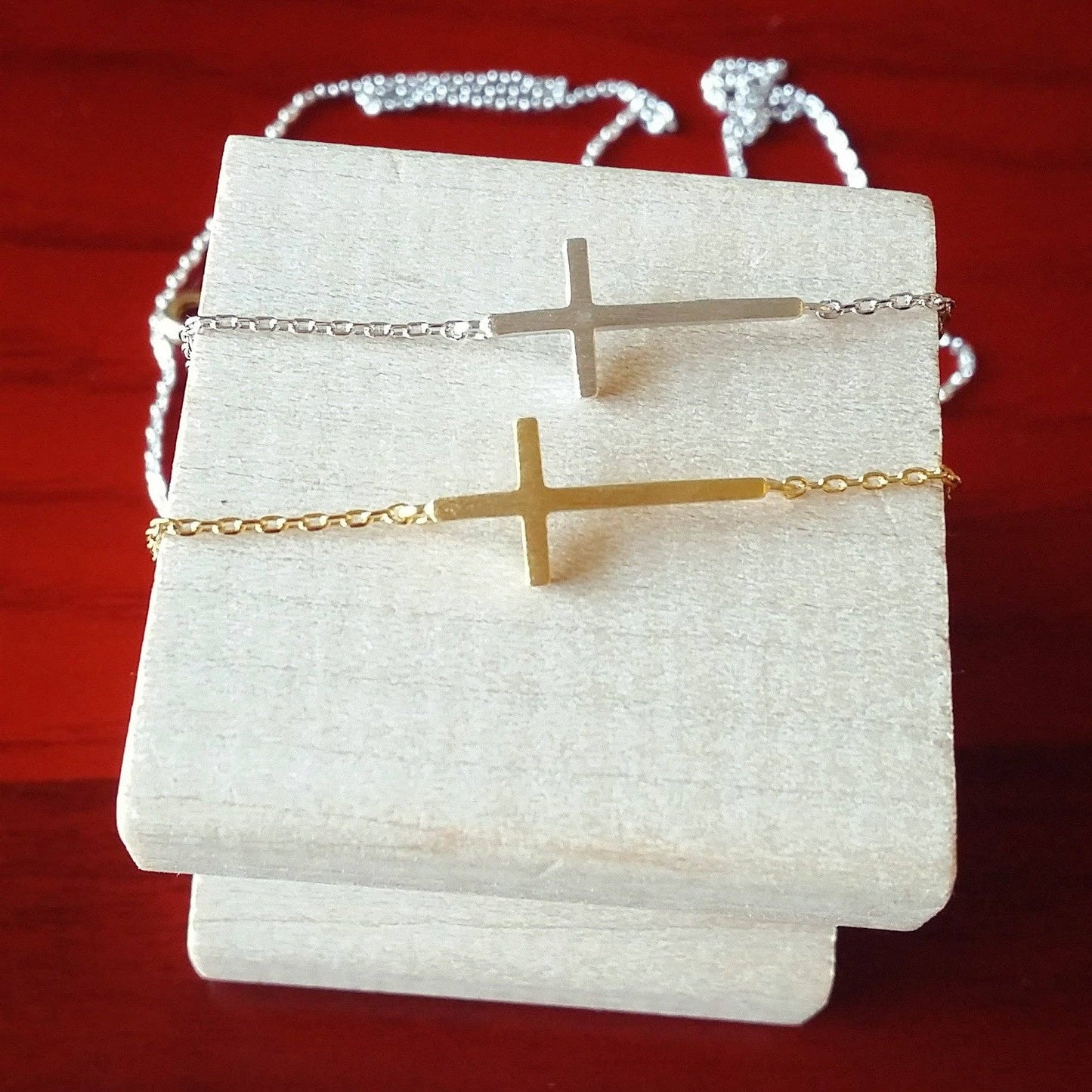 Sideways Cross Necklace