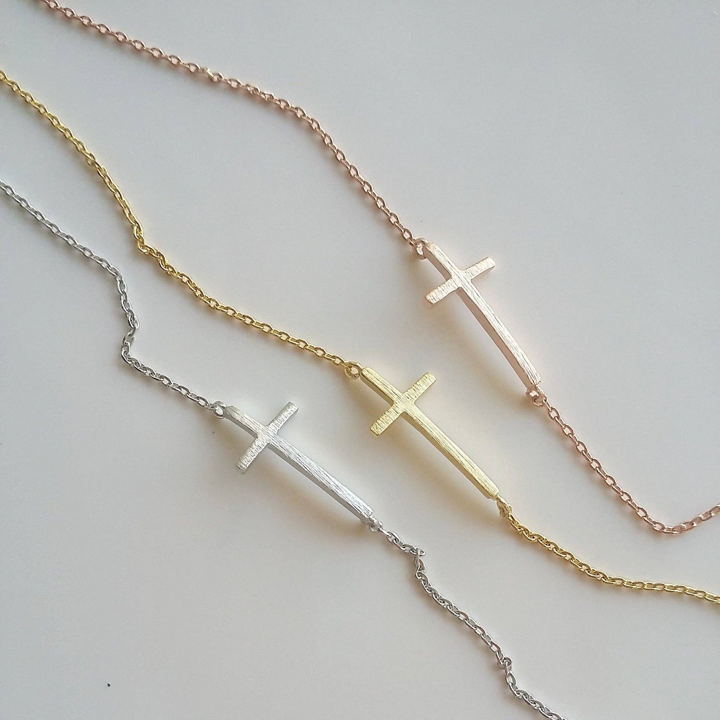 Sideways Cross Necklace