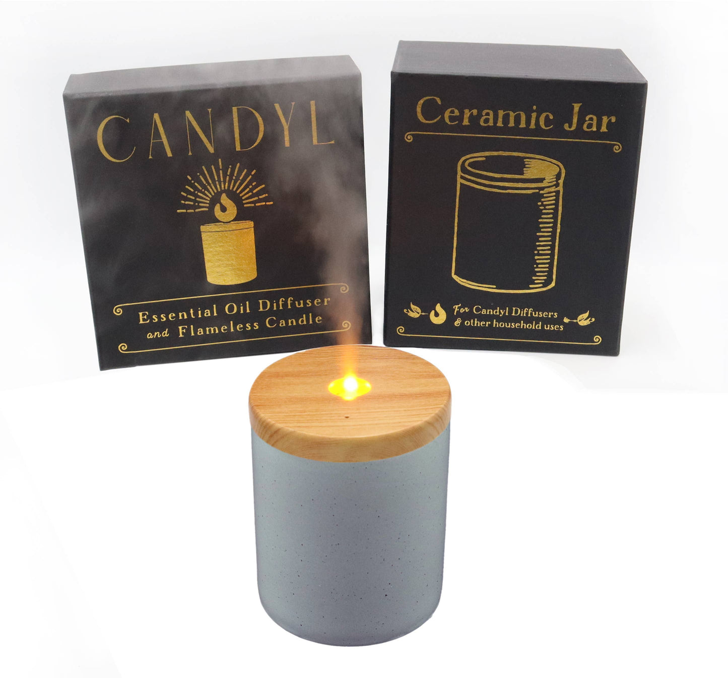 Candyl Essential Oil Diffuser with Candle Light Flame