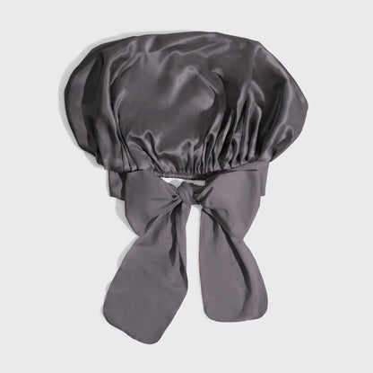 Kitsch Adjustable Oversized Satin Bonnet - Charcoal