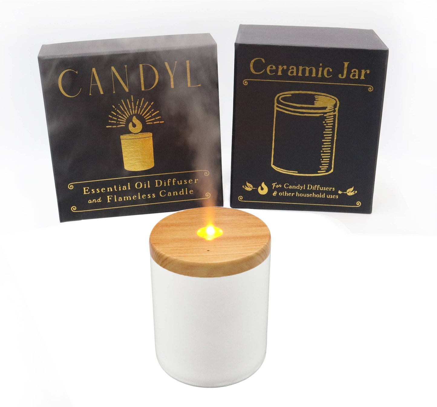 Candyl Essential Oil Diffuser with Candle Light Flame