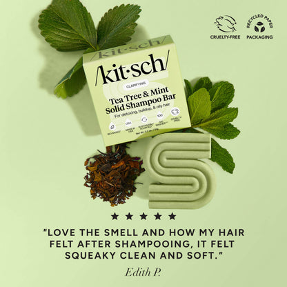 Kitsch Tea Tree & Mint Clarifying Shampoo & Conditioner Solid Bar Combo