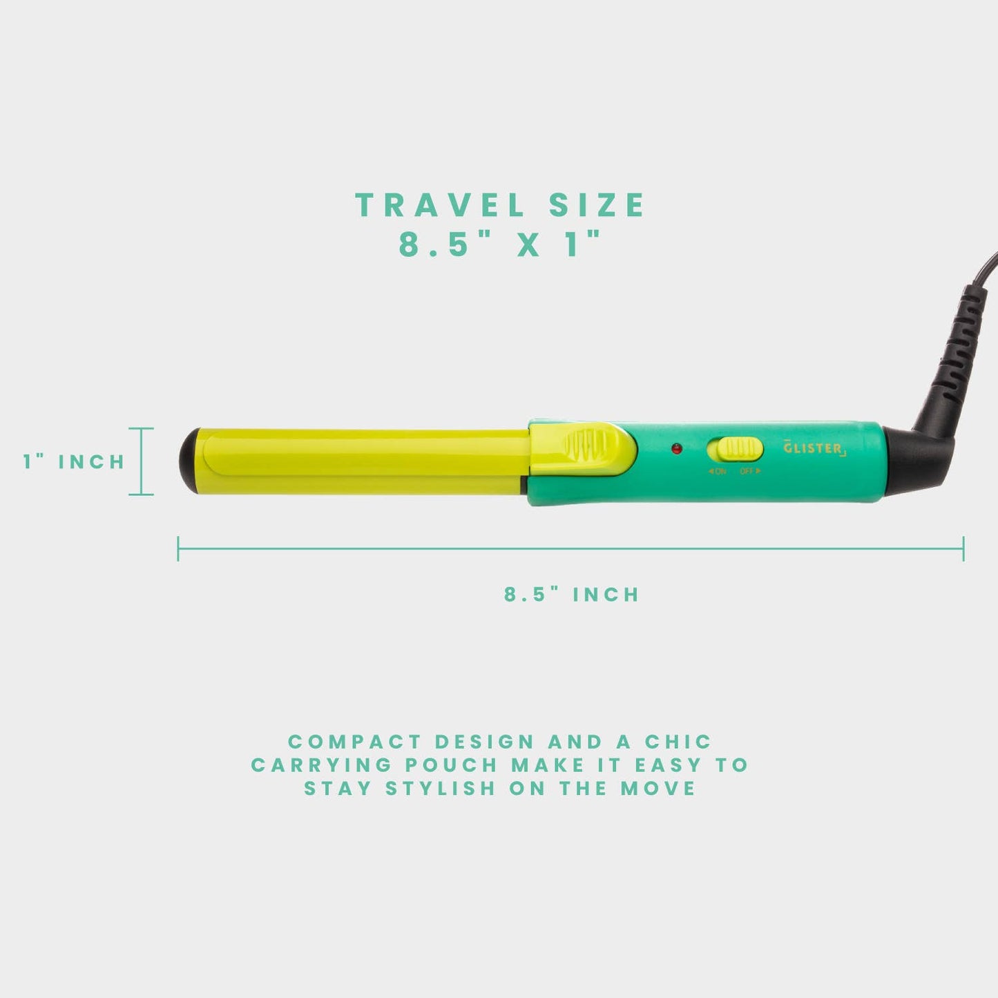 Glister Mini Curls Travel Clip Hair Curler + Designer Pouch