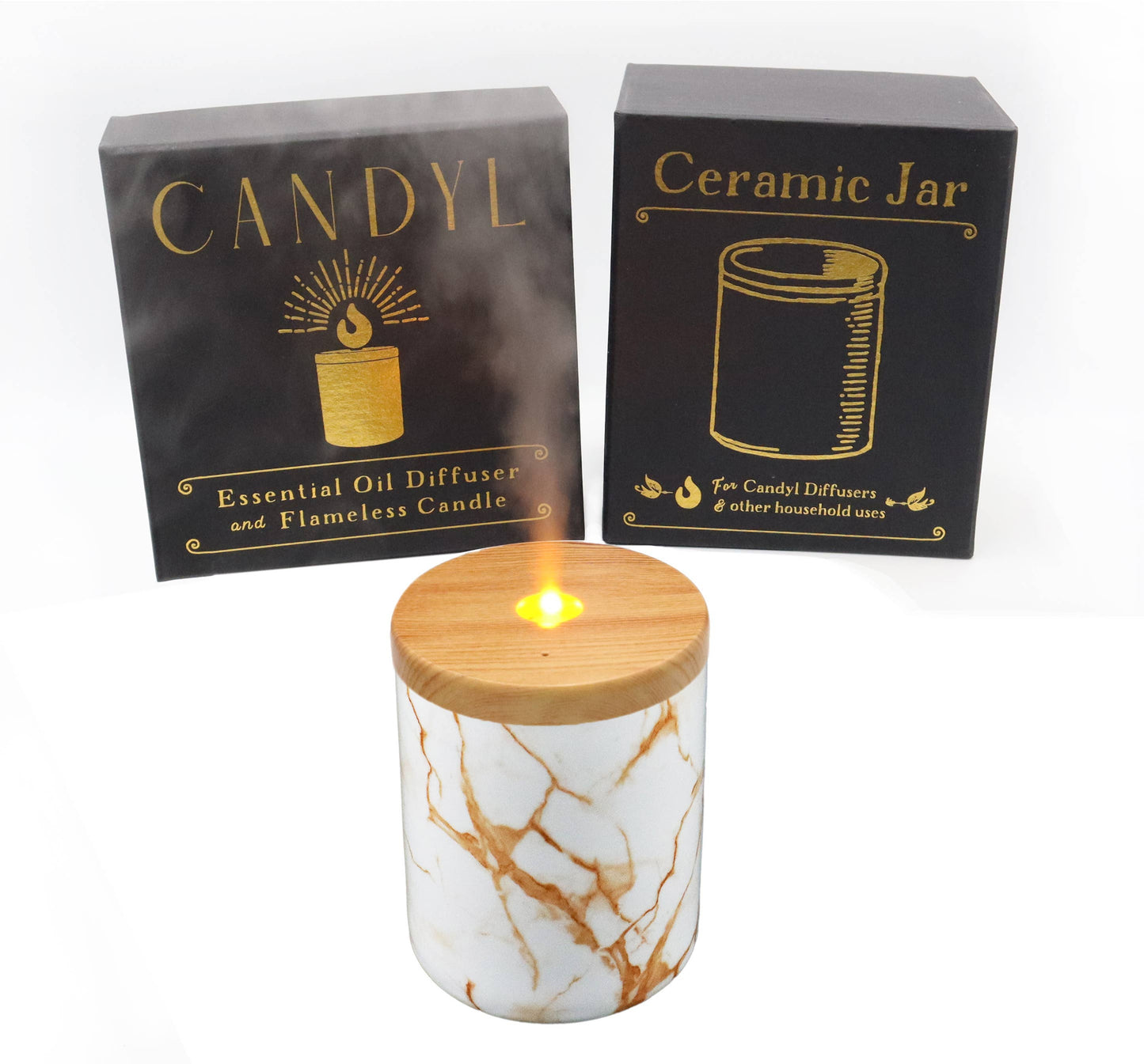 Candyl Essential Oil Diffuser with Candle Light Flame