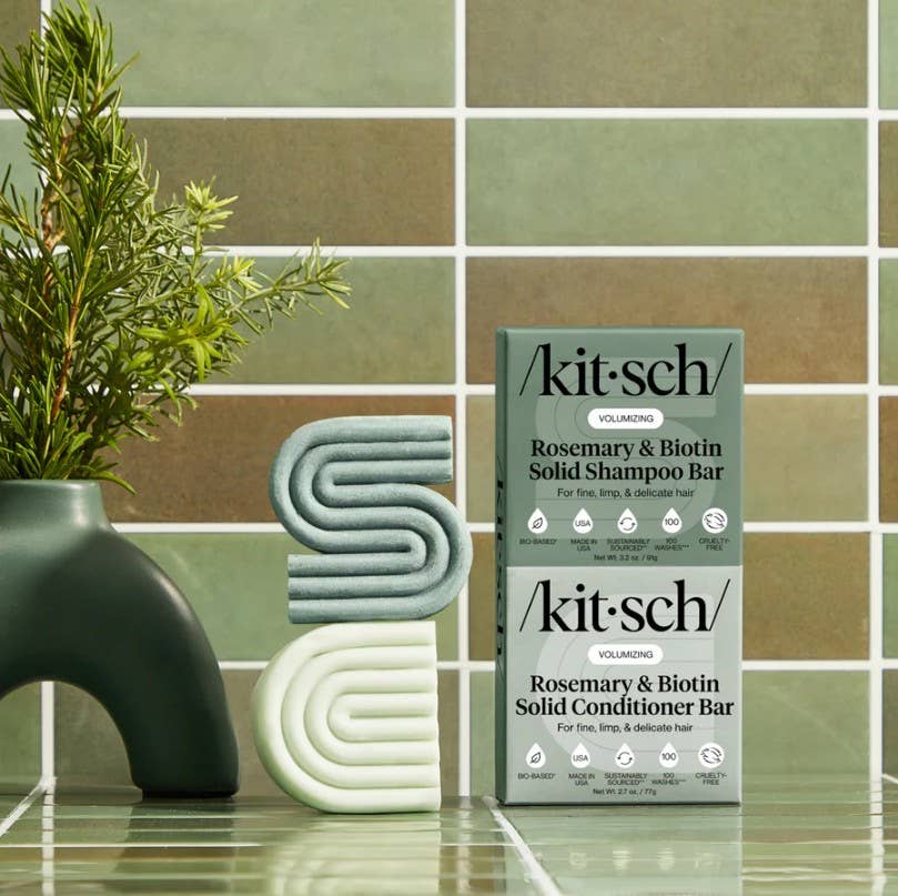 Kitsch Rosemary & Biotin Volumizing Shampoo & Conditioner Solid Bar Combo