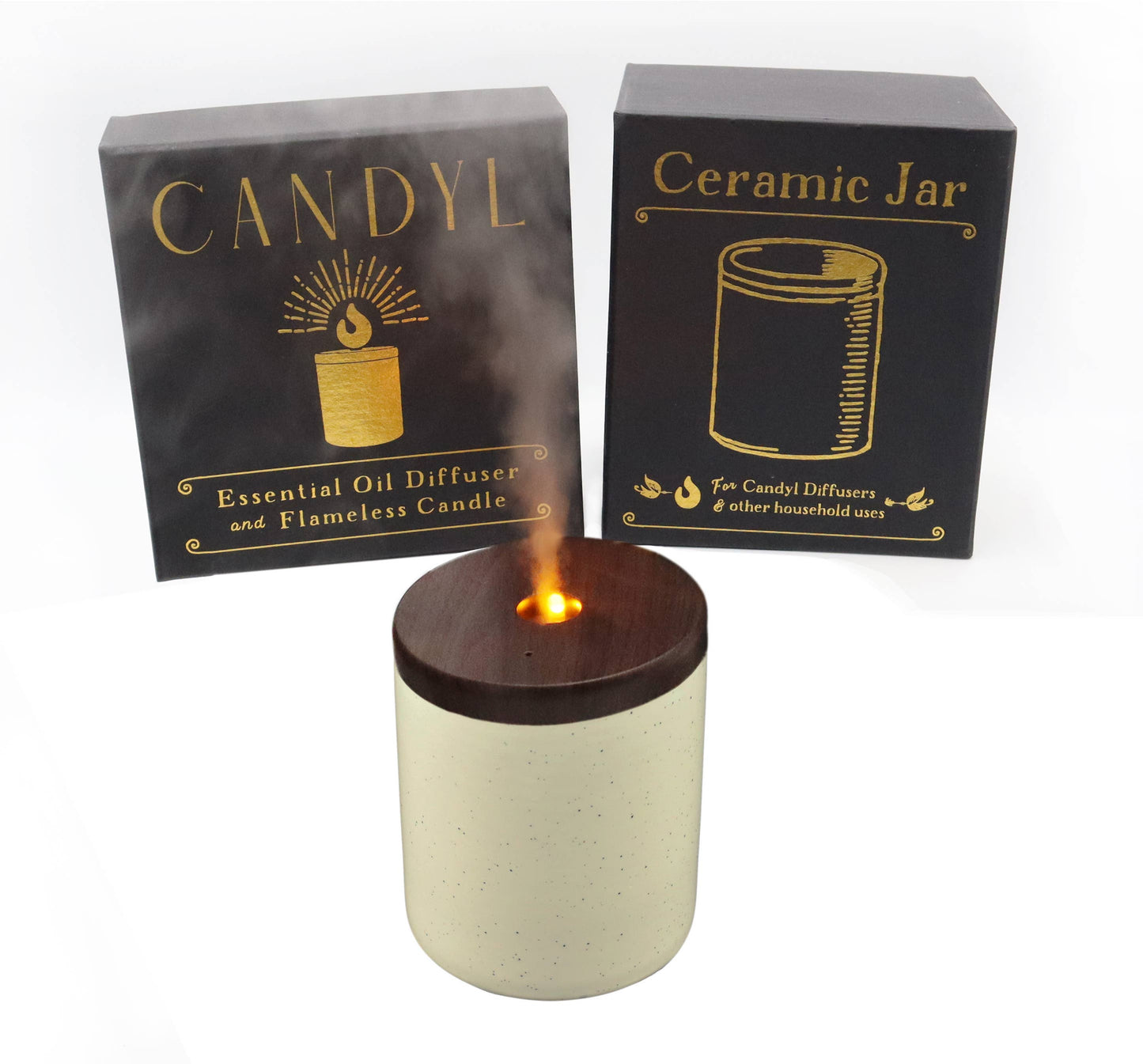 Candyl Essential Oil Diffuser with Candle Light Flame