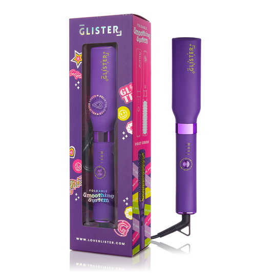 Glister Foldable Travel Hot Brush for Anti-Frizz Smoothing
