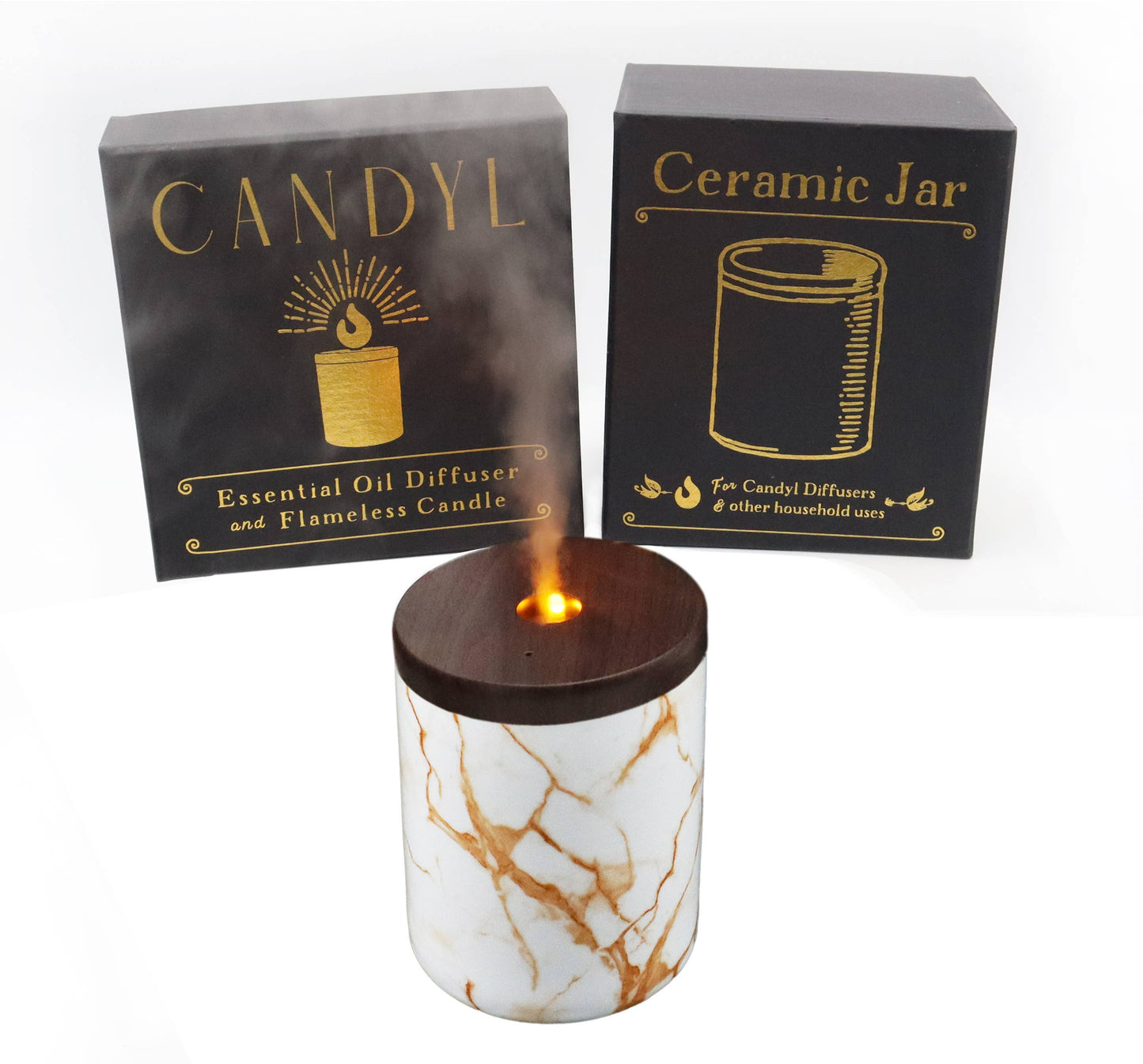 Candyl Essential Oil Diffuser with Candle Light Flame